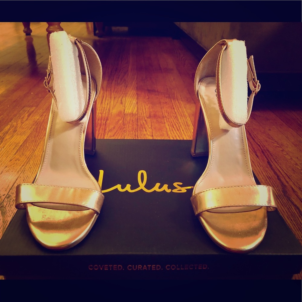 Lulu’s Rose Gold Heeled Sandal